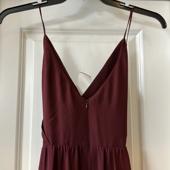 WAYF Maroon Bridesmaid Maxi Wrap V-Neck‎ Dress Size Small Burgundy - Picture 8 of 14